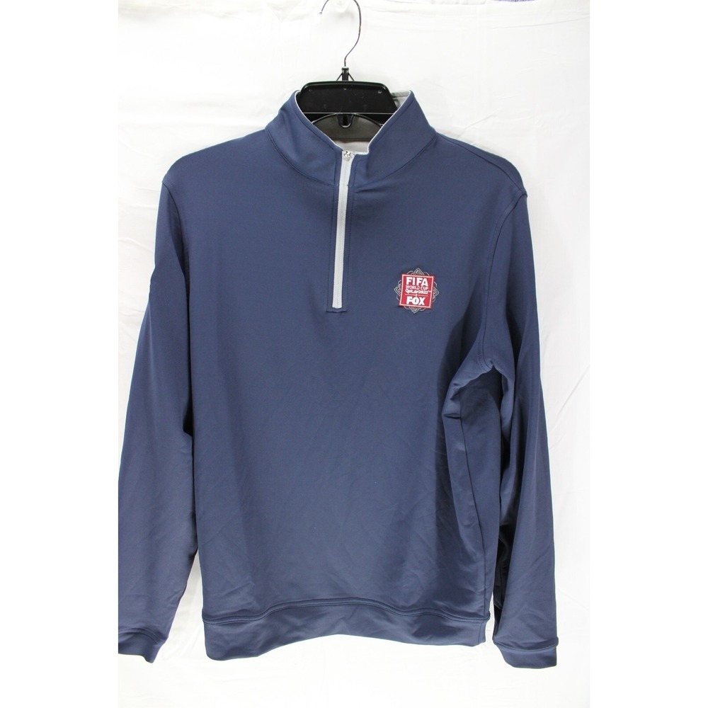 NWT Peter Millar Crown Sport Qtr‎ Zip Pullover 2022 Qatar World Cup Navy Size Sm
